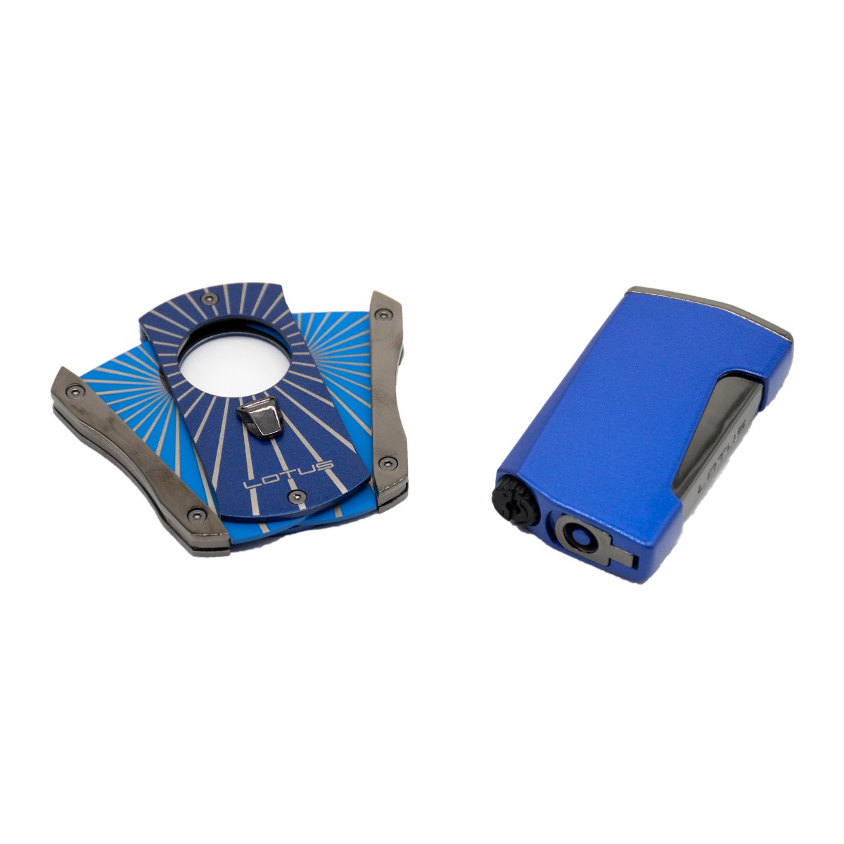 Lotus Cutter and Lighter Gift Set Blue